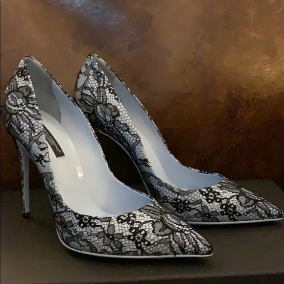 Brand new/never worn D&G light blue with lace pump - Picture 2 of 9